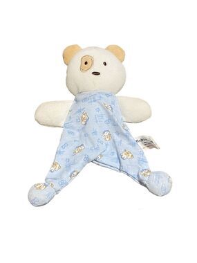 Babyworks Puppy Dog Lovey Plush Puppy Print Blue White Security Blanket Baby Toy